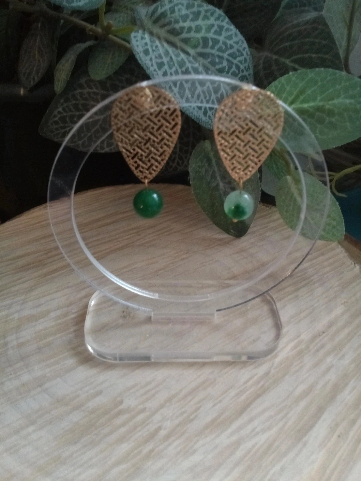 Boucles d'oreilles en  pierre de jade naturelle – photo 3